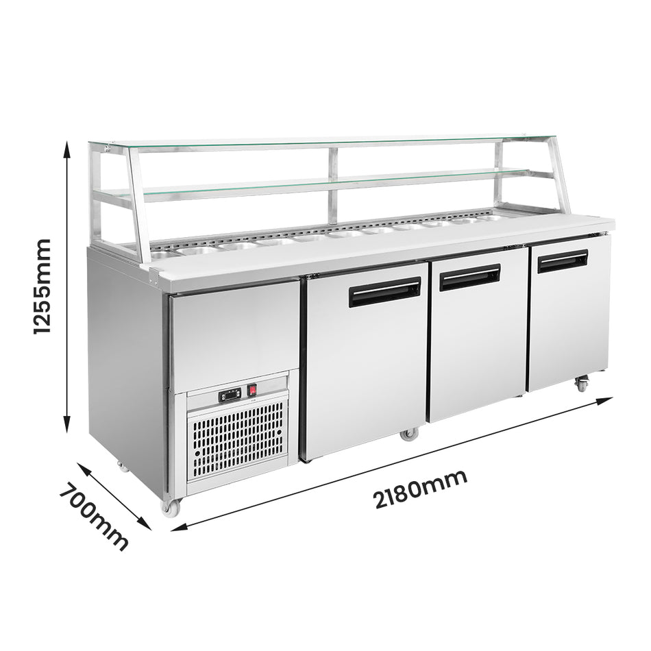 Thermaster SCB/21 Three Door Sandwich Prep Fridge – 11 Pan Capacity