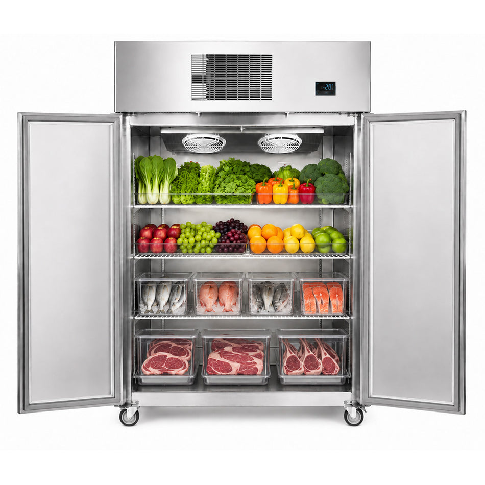 THERMASTER 1000L Full-Width Double Glass Door Upright Display Freezer SFWFG1000