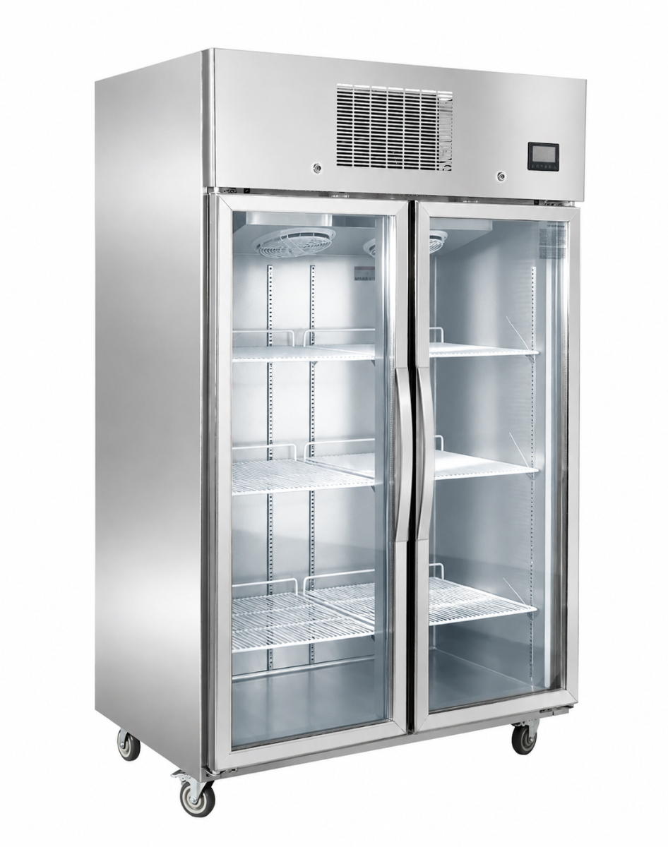 THERMASTER 1000L Full-Width Double Glass Door Upright Display Fridge SFWCG1000