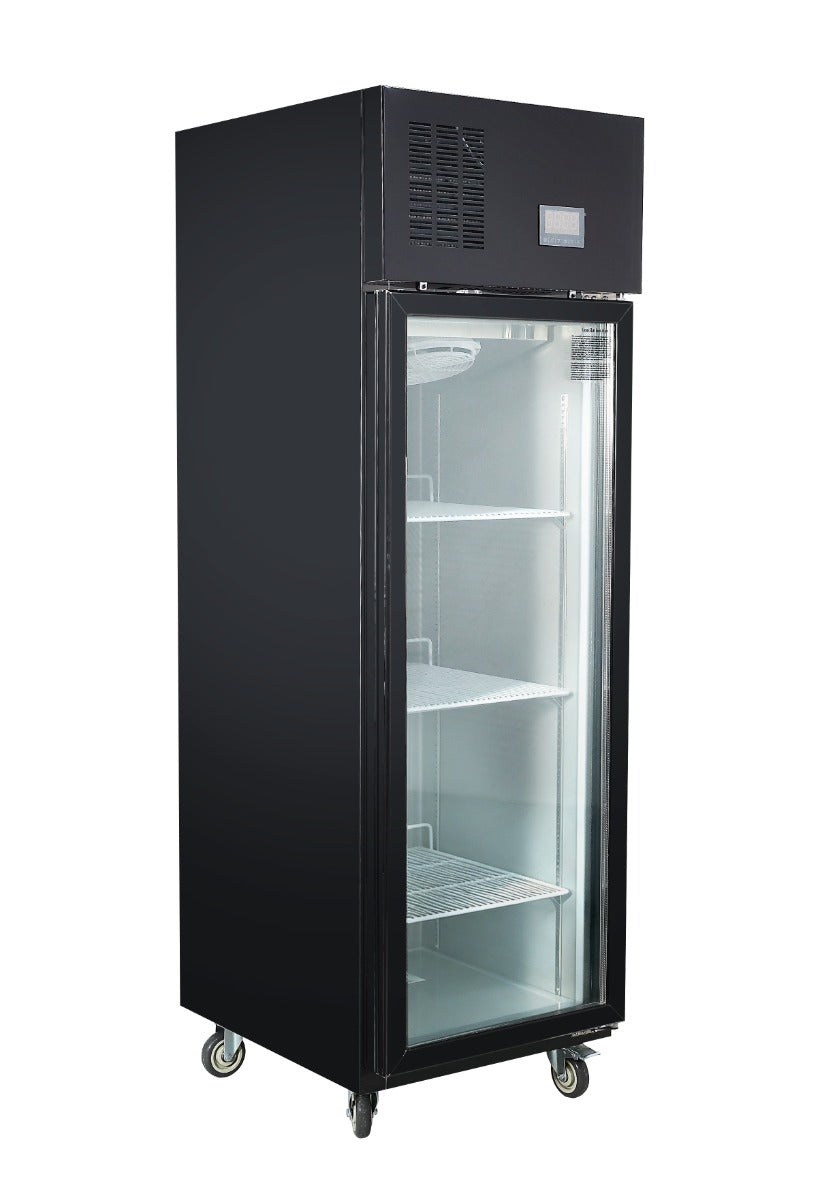 THERMASTER 500L Full-Width Single Black Glass Door Upright Display Freezer SFWFG500B