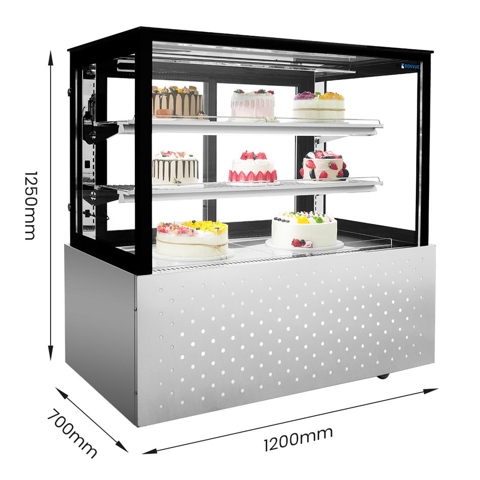 Bonvue 1200mm Chilled Food Display – 3 Level Cake Display | SG120FA-2XB