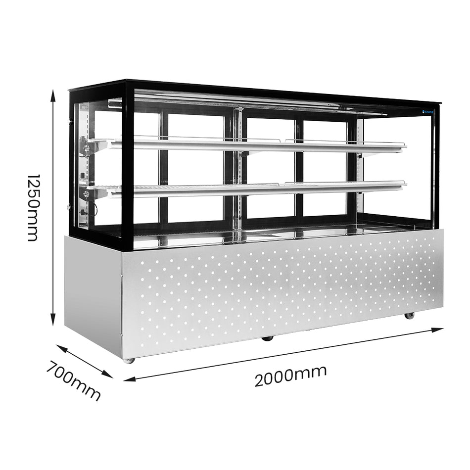 Bonvue 2000mm Chilled Food Display – Large 3 Level Cake Display | SG200FA-2XB