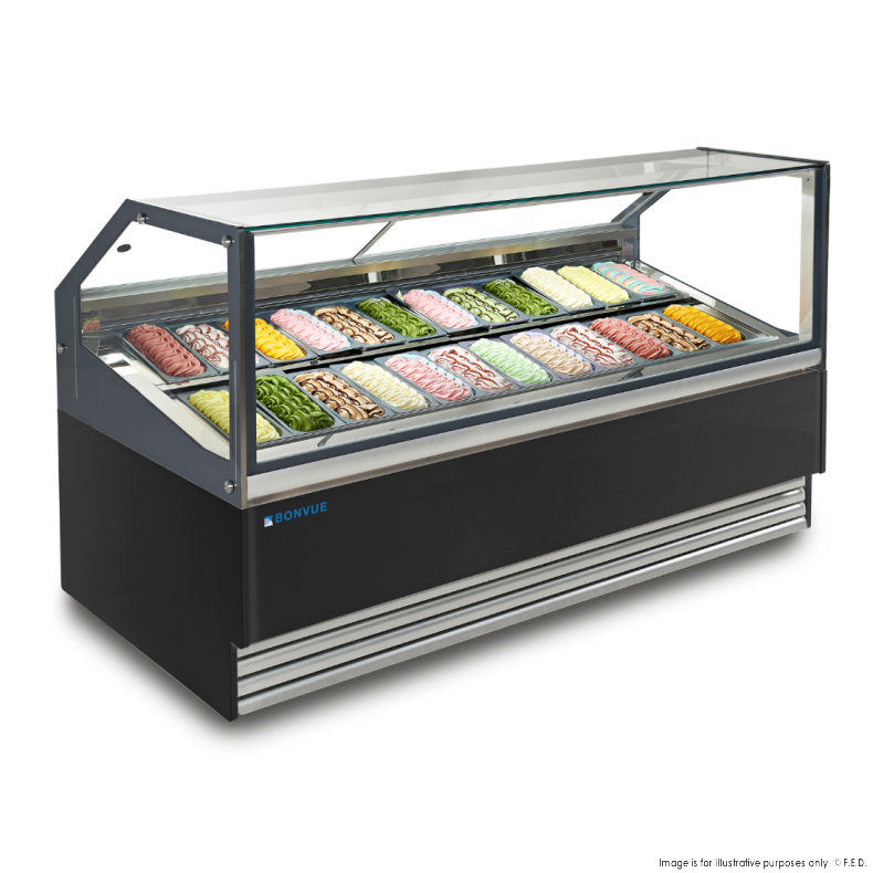 Bonvue SGD-24B Gelato & Ice Cream Display Freezer – 24 Pan