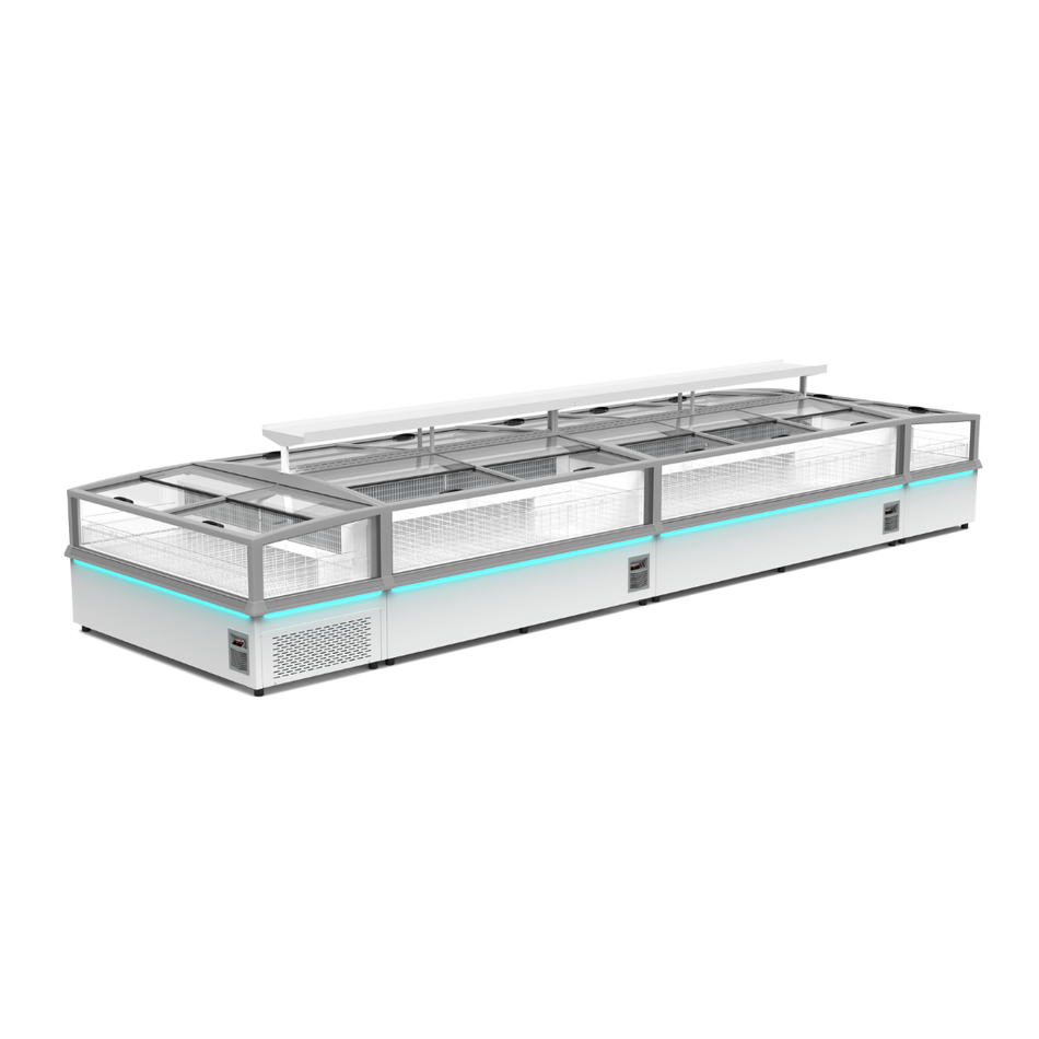 Thermaster 984L 2 Sliding Lid Side Piece Dual Temperature Supermarket Island Display - SIFW-L210G