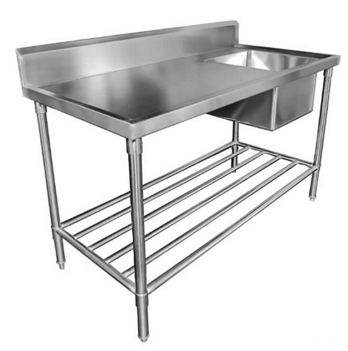 SINK BENCH WITH SPLASHBACK W1200 X D700 X H900 SS1712L