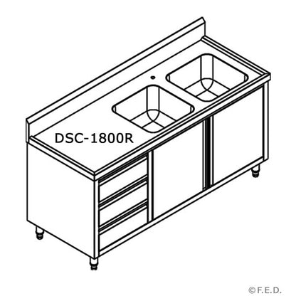 DSC-1800L-H KITCHEN TIDY CABINET WITH DOUBLE LEFT SINKS