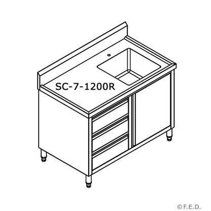 SC-7-1200R-H CABINET WITH RIGHT SINK