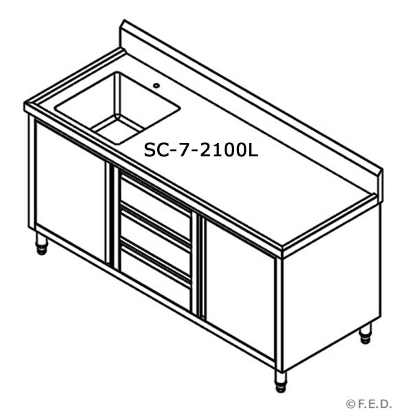 SC-7-1200L-H CABINET WITH LEFT SINK