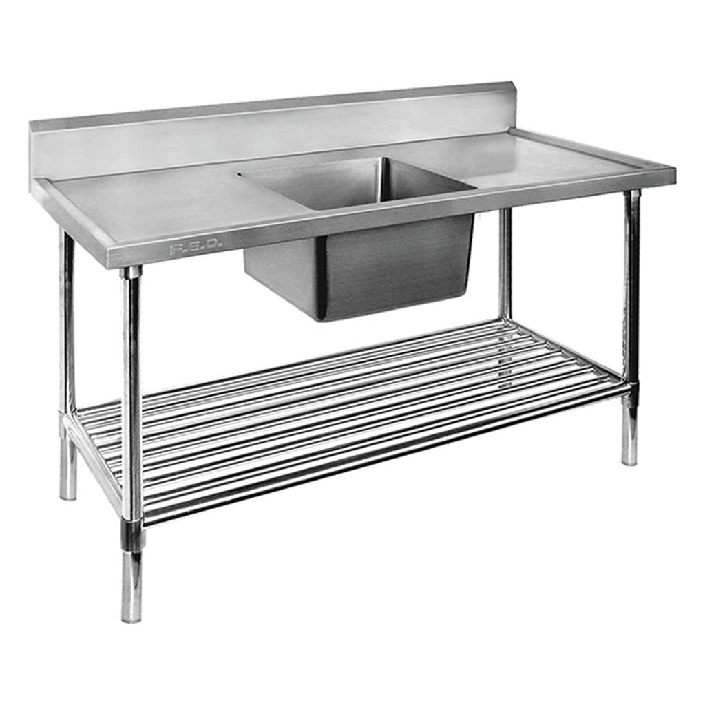 Single Centre Sink Bench & Pot Undershelf SSB6-1500C/A