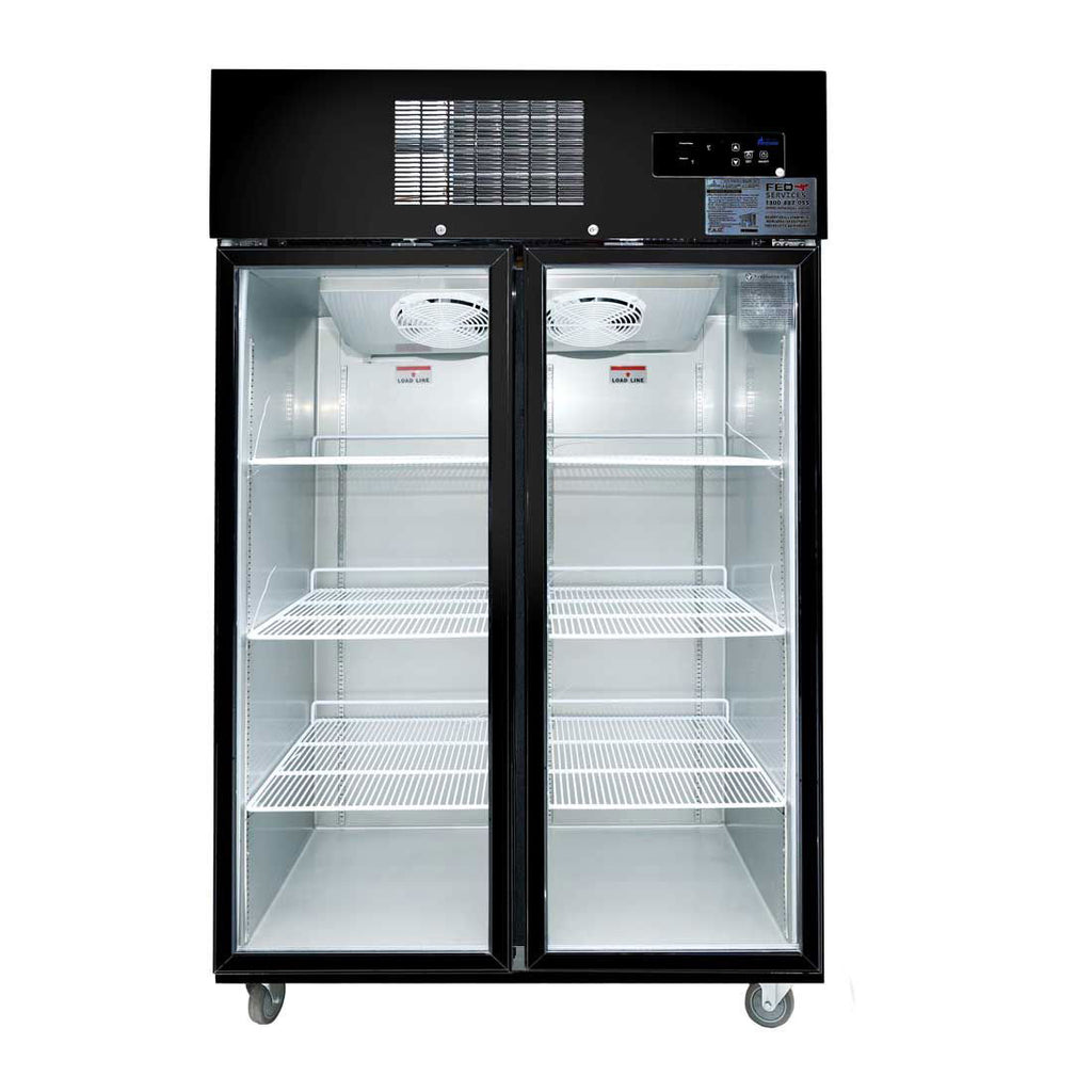 SUCG1000B Double Door Upright Display Fridge (Black)