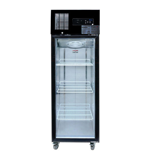 Single Glass Door Upright Fridge Black Stainless Steel - SUCG500B