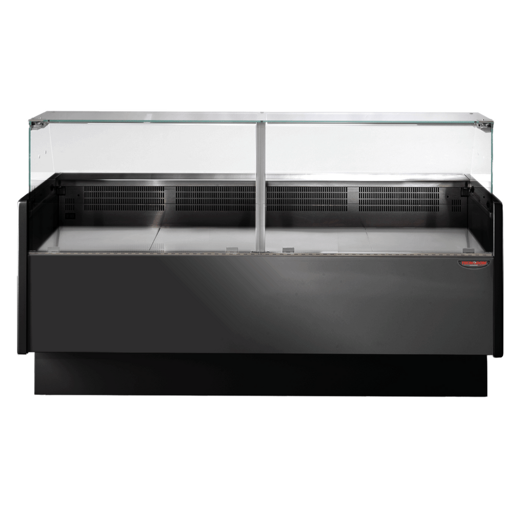 Tecnodom Serie MR80 Black 2000mm Wide Deli Display with Storage and Castors TDMR-0820B