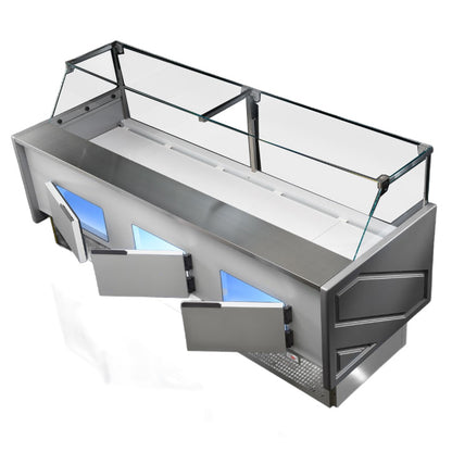 TDMR-0925 Serie MR 2480mm Wide Deli Display with Storage and Castors