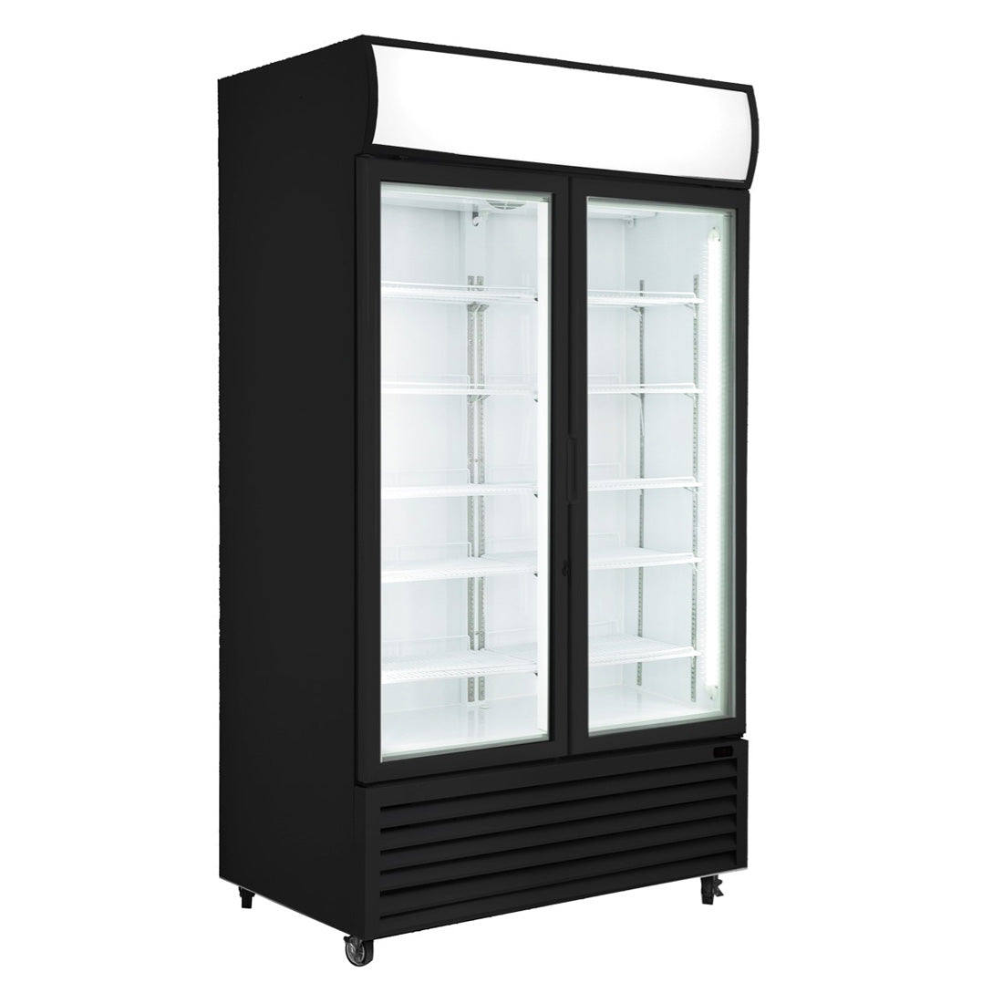 Thermaster Colourbond Upright Beverage Fridge 2 Doors Black LG-1000BP