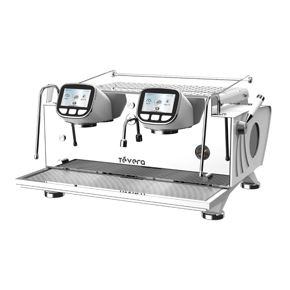 TéVera White T3 Multi-Boiler Commercial Espresso Machine (2 Group) TVET3-2W