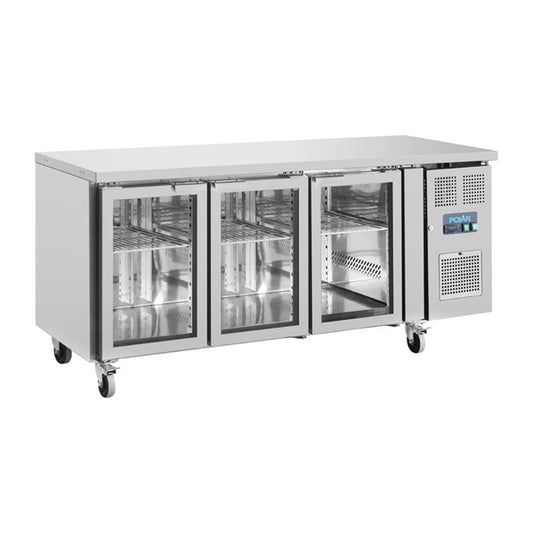 Polar U-Series Three Glass Door Counter Fridge UA024-A