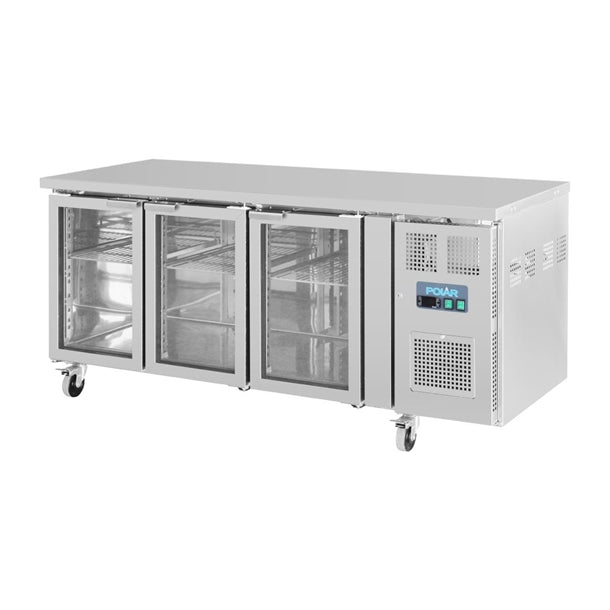 Polar U-Series Three Glass Door Counter Fridge UA024-A