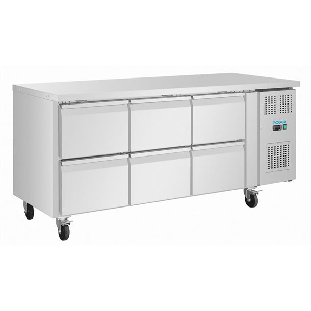 Polar U-Series 6 Drawer Counter Fridge 1795mm 158Ltr UA101-A