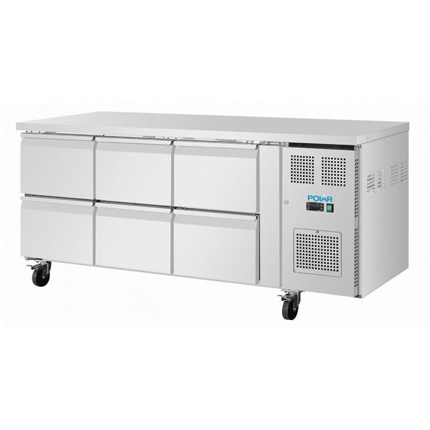 Polar U-Series 6 Drawer Counter Fridge 1795mm 158Ltr UA101-A