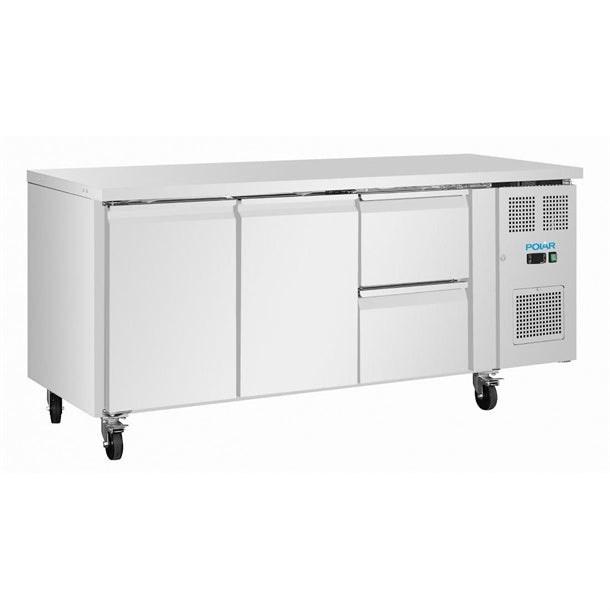 Polar U-Series 2 Door & 2 Drawer Counter Fridge 242L – UA109-A