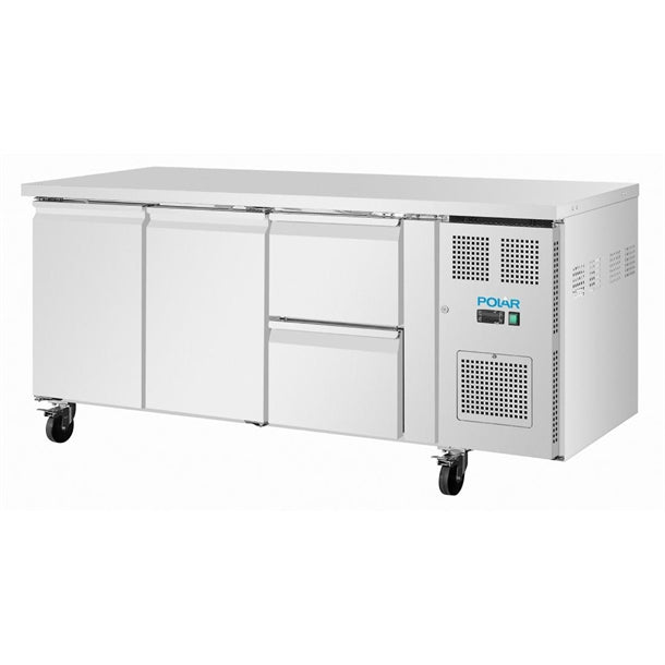 Polar U-Series 2 Door & 2 Drawer Counter Fridge 242L – UA109-A