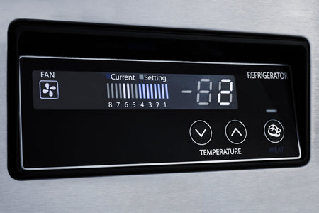 Close-up of digital temperature control on KGR9-1-N fridge

