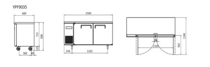 Atosa Undercounter Freezer 1500mm YPF9035