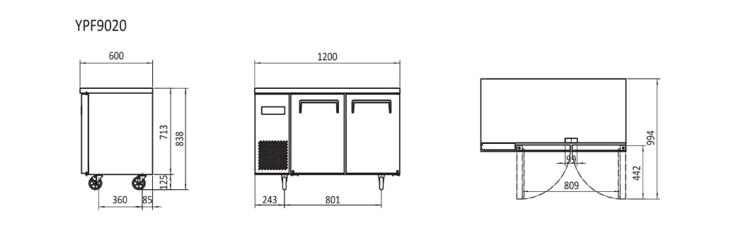 Atosa Undercounter Fridge 1200mm YPF9020