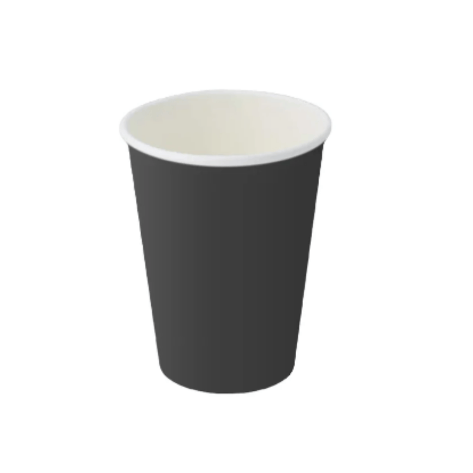 PakMax BLACK 12oz Single Layer Hot Paper Cup - SLHPC-90-12BK