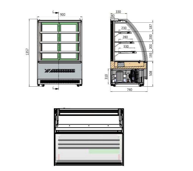 Atosa Round Cake Display Fridge 1700mm DF177D