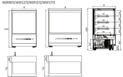 Atosa Square Cake Display Fridge 1200mm WDF127Z