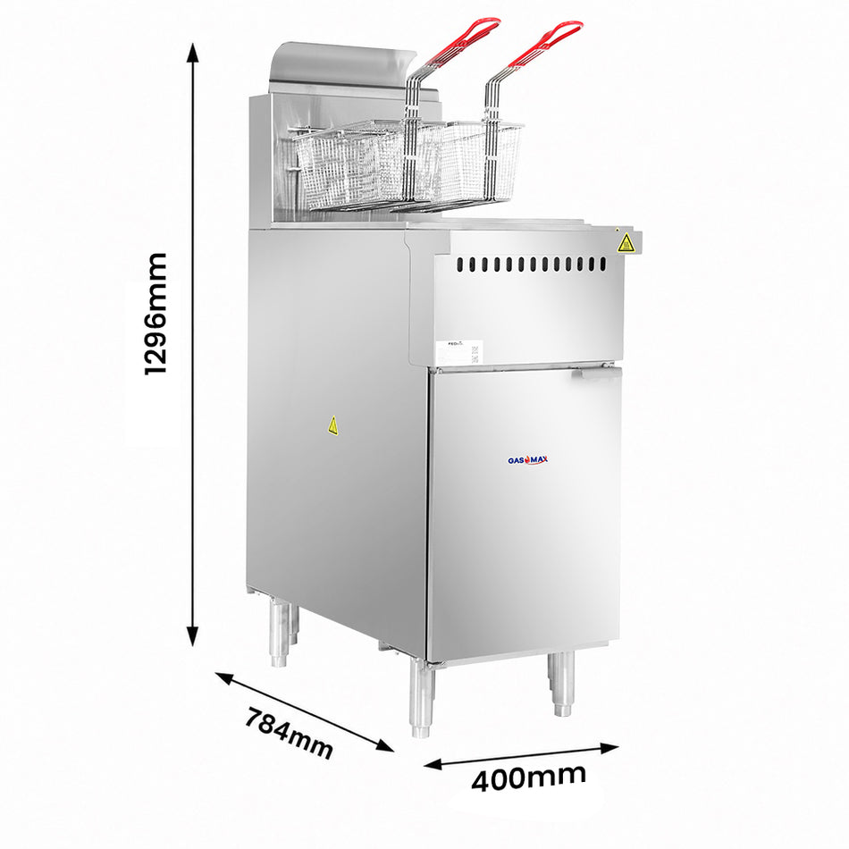 Gasmax VP122 V Pan 22lt Natural Gas Deep Fryer