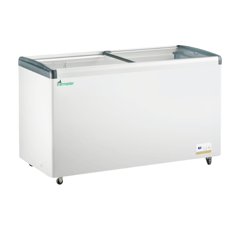 Thermaster WD456G 456L Chest Freezer with Flat Glass Sliding Lids