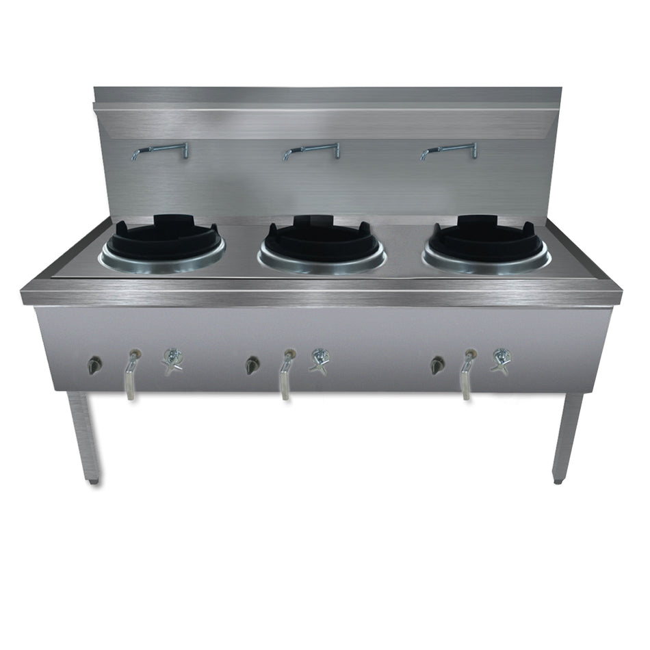 Gasmax Stainless Steel Waterless LPG Gas Triple Wok - WW-3L
