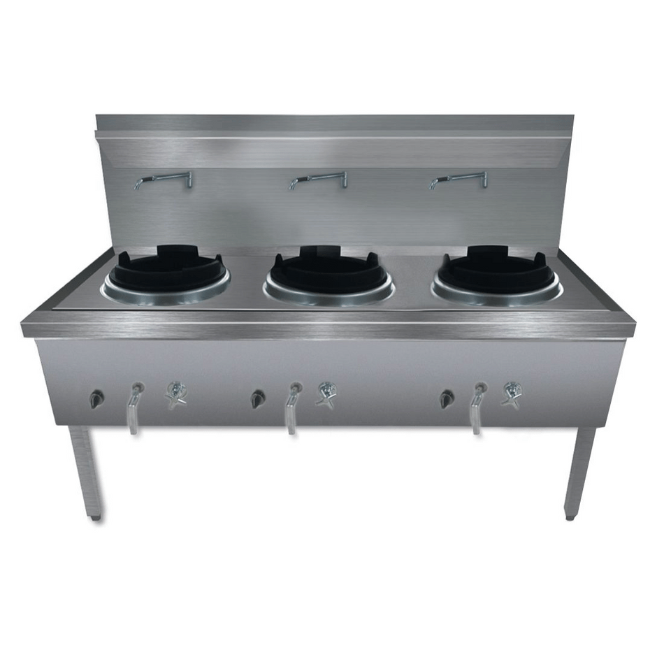 Gasmax WW-3NC Waterless Natural Gas Triple Wok Chimney Burner