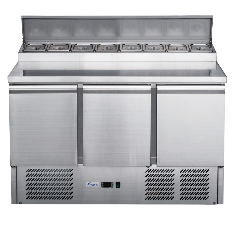 FED-X XGNS1300D Commercial Three Door Salad Prep Fridge – 368L