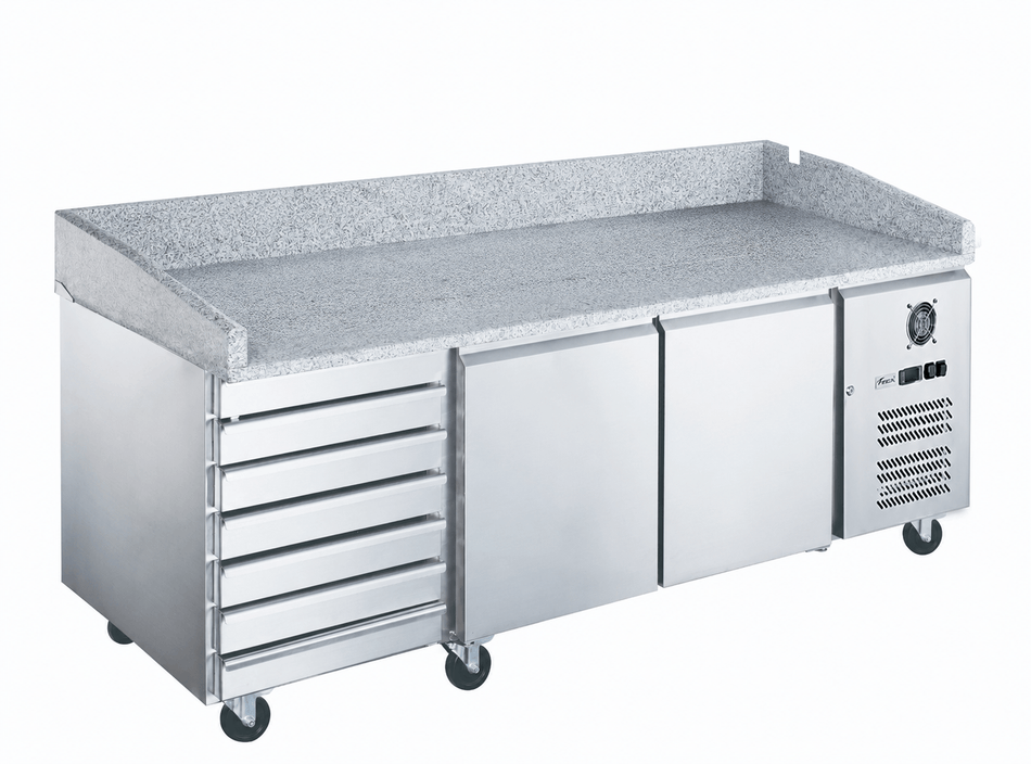 FED-X 2 Door 7 Drawer Marble Top Pizza Make-Up Bench 2020mm XPZ3600TND