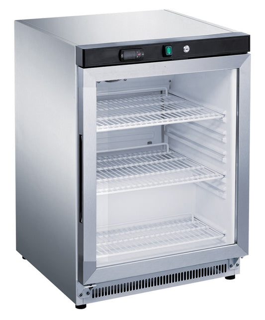 Thermaster Stainless Steel Upright Static Display Fridge XR200SG
