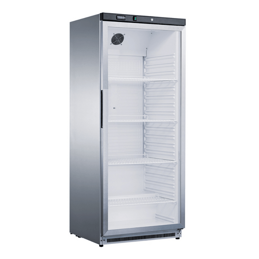 Thermaster Stainless Steel Upright Static Display Fridge XR600SG