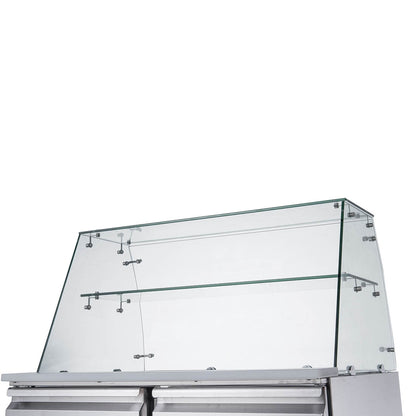 FED-X Two Door Salad Prep Fridge with Glass Top - XS900GC