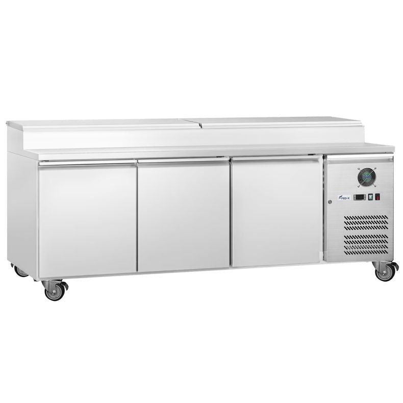 FED-X XSS7C18S3V Stainless Steel Three Door Sandwich Counter – 417L Fan-Forced Prep Fridge