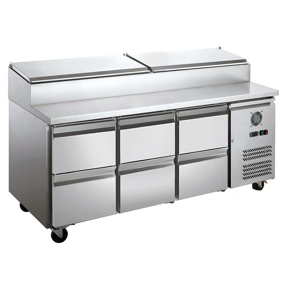 FED-X Salad Prep Fridge with Six Drawers - XSS7C18S3V-6D