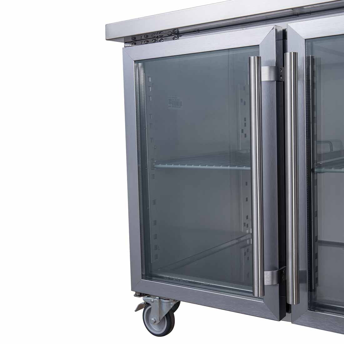 FED-X Two Glass Door Bench Fridge - XUB7C13G2V