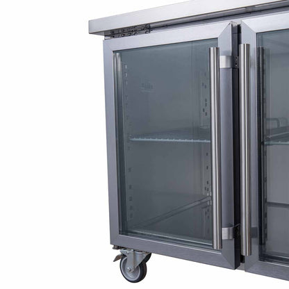 FED-X Three Glass Door Bench Fridge - XUB7C18G3V