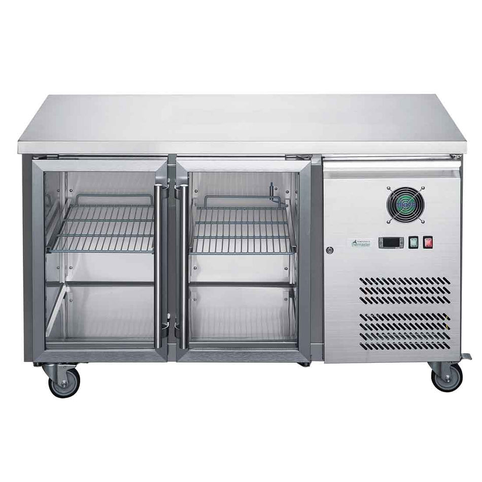 FED-X Two-Glass-Door Bench Fridge – XUB6C13G2V (228 L)