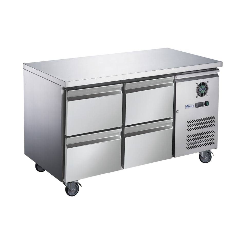 FED-X S/S Four Draw Bench Fridge - XUB7C13S2D