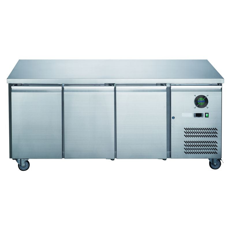 FED-X XUB7F18S3V 417L Three Door Stainless Steel Bench Freezer – Commercial Under-Bench Freezer