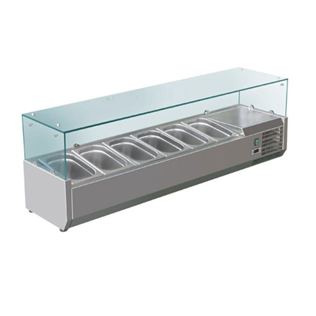 FED-X Flat Glass Salad Bench - XVRX1500/380