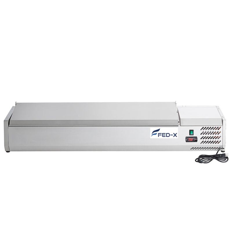 FED-X 1500mm Countertop Prep Fridge with Stainless Steel Lid – XVRX1500/380S