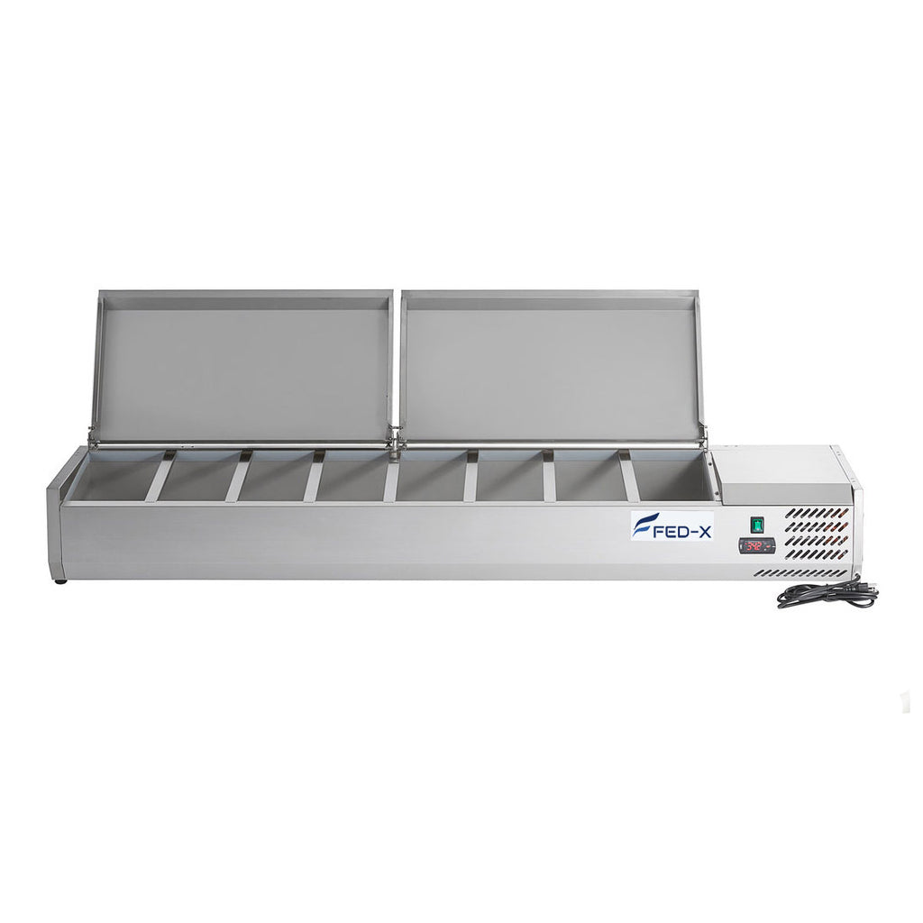 FED-X Salad Bench with Stainless Steel Lids - XVRX1800/380S